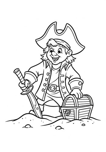 Lefou The Pirate: A Treasure Hunt In The Sandbox Coloring Adventure