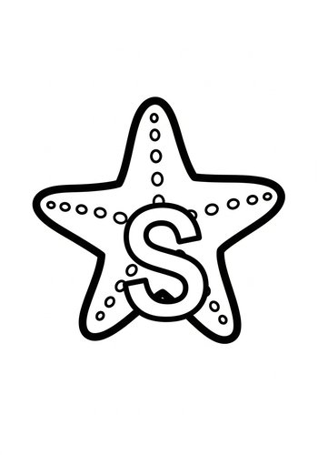 Letter S Starfish Coloring Page: An Ocean Adventure