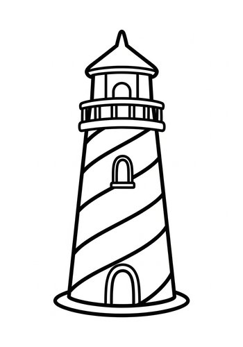 Lighthouse Coloring Page: Coastal Beacon Of Light