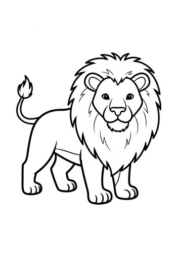 Lion Coloring Page For Kids And Adults
