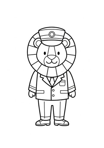 Lion Conductor Coloring Page