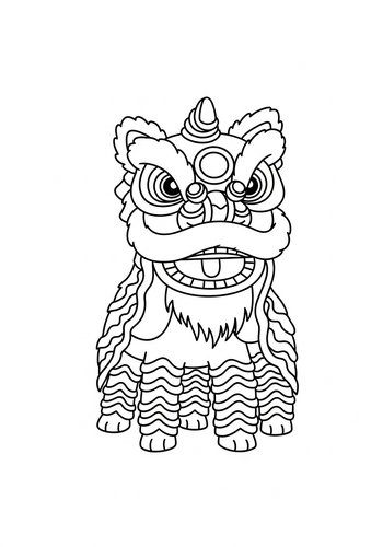 Lion Dance Coloring Page: Celebrate Lunar New Year