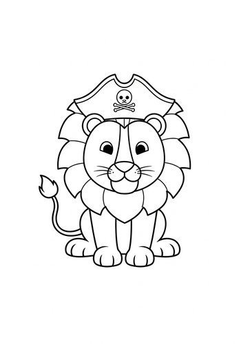Lion Pirate Coloring Page Fun