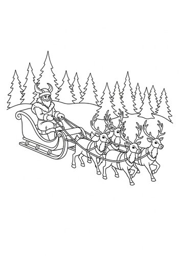 Loki's Winter Ride: Coloring Page