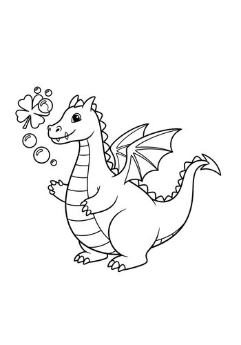 Lucky Dragon Coloring Page For Kids