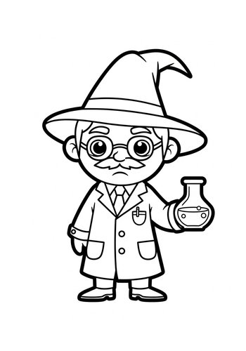 Mad Scientist Coloring Page Fun