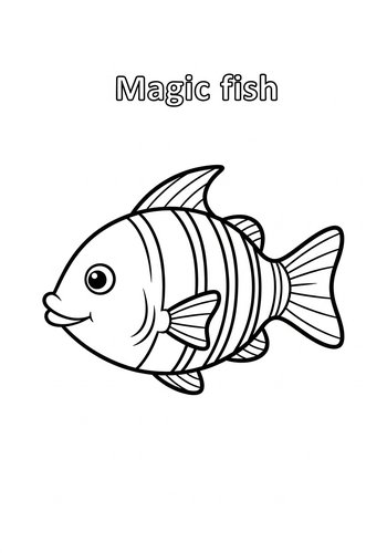 Magic Fish Coloring Page - Under The Sea Fun