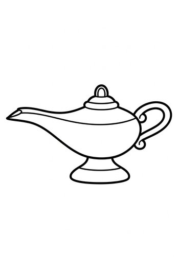 Magic Lamp Coloring Page: Grant Your Wishes