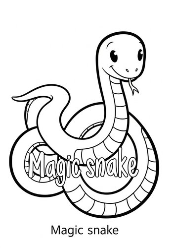 Magic Snake Coloring Page For Kids
