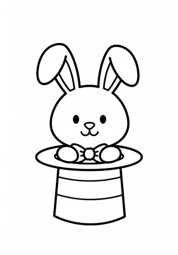 Magical Bunny Coloring Page