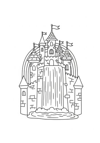 Magical Castle Coloring Page For Kids