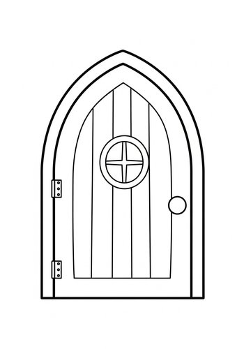 Magical Fairy Door Coloring Page