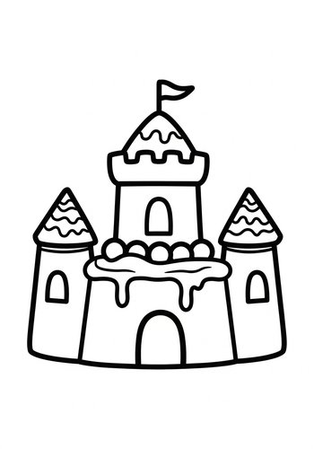 Magical Sandcastle Coloring Page For Kids