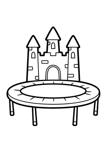 Magical Trampoline Castle Coloring Page