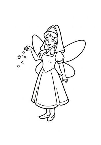 Maid Marian Fairy Costume: Pixie Dust Coloring Page