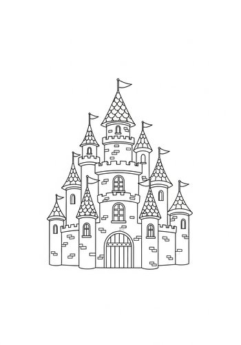 Majestic Castle Coloring Page
