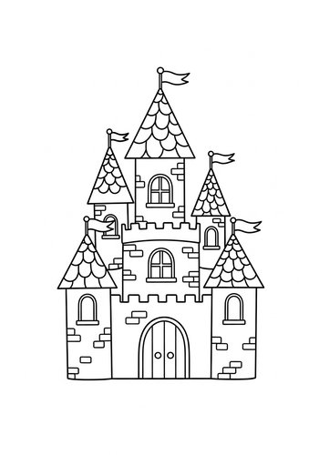 Majestic Castle Coloring Page: A Royal Adventure