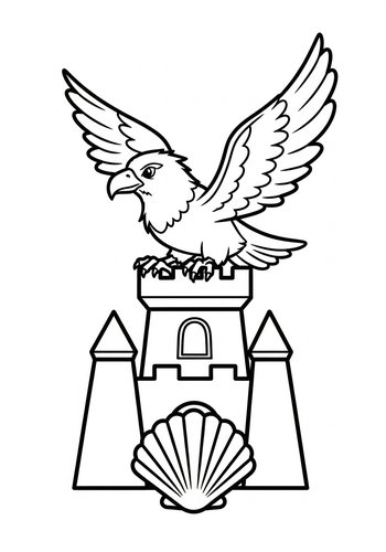 Majestic Eagle Sandcastle Coloring Page
