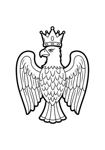 Majestic Eagle With Crown Coloring Page