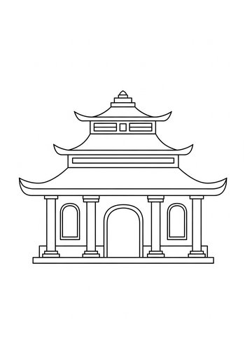 Majestic Pagoda Coloring Page For Cultural Fun