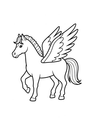 Majestic Pegasus Coloring Page For Kids