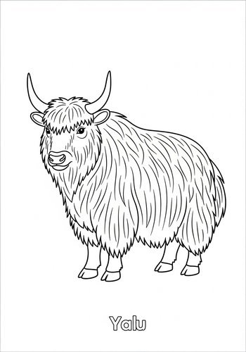 Majestic Yak Coloring Page