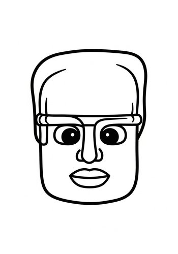 Man With Glasses Coloring Page