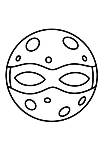 Masked Moon Coloring Page Fun