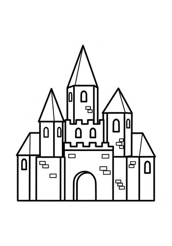 Medieval Castle Coloring Page