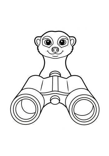 Meerkat Lookout: Coloring Page Fun