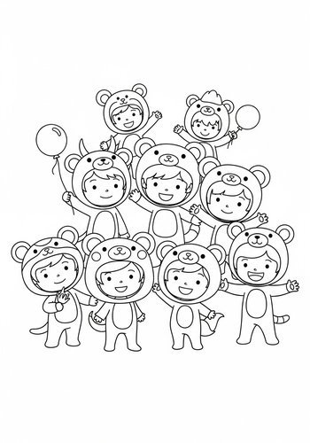 Mei And Her Friends' Animal Costume Party: A Coloring Adventure