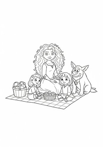 Merida's Family Picnic: A Coloring Adventure With Angus