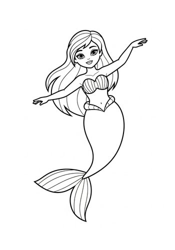 Mermaid Coloring Page: Undersea Adventure