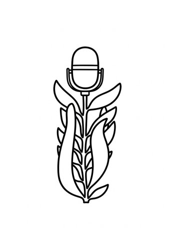 Microphone Plant Coloring Page