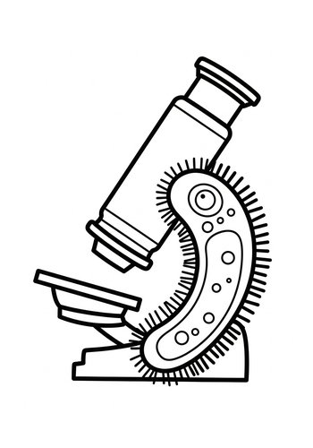 Microscope Coloring Page For Young Scientists