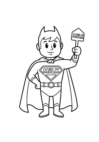 Coloring Page: Milk Superhero Coloring Page