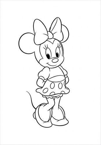 Thumbnail: Minnie Mouse Coloring Page: A Classic Character