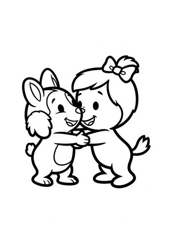 Mirabel Giving Bruno A Playful Hug: Coloring Page Fun