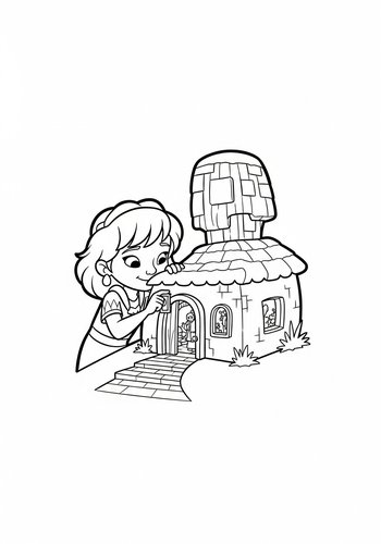 Mirabel's Magical Discovery: Coloring Page Of A Miniature World