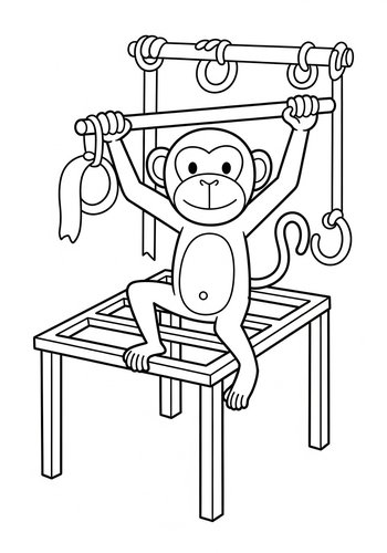 Monkey Business Coloring Page