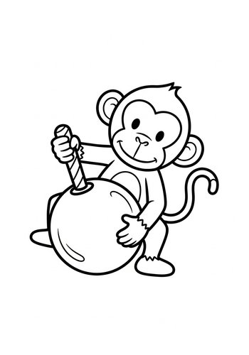 Monkey Business Coloring Page