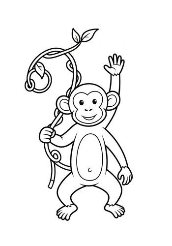 Monkey Fun: Coloring Page Adventure