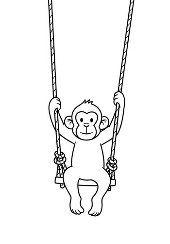 Monkey Fun: Swinging Adventures Coloring Page