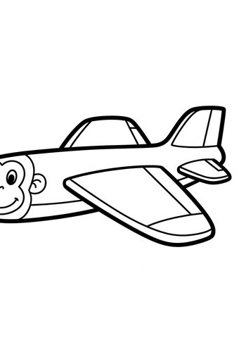 Monkey Plane Coloring Page: A Fun Aviation Adventure