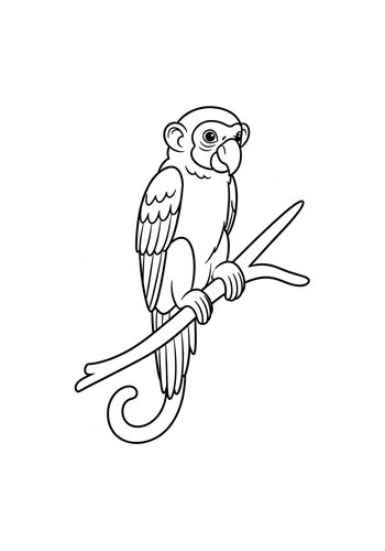 Monkey-parrot Coloring Page: A Whimsical Fusion