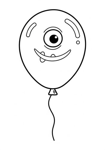 Monster Balloon Coloring Page For Kids