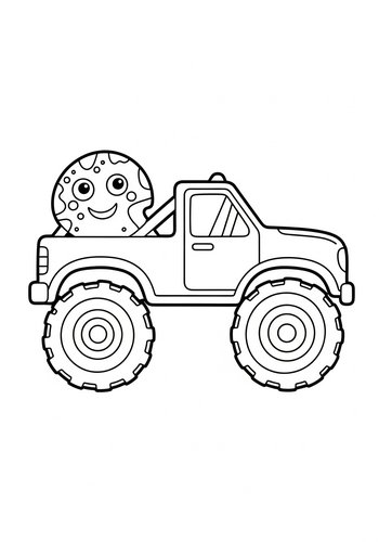 Monster Truck & Cookie Coloring Page