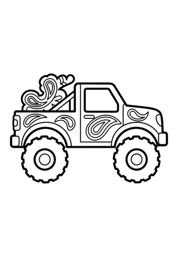 Monster Truck Adventure: Coloring Page Fun