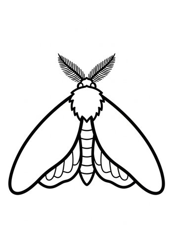 Moth Coloring Page: Delicate Wing Design