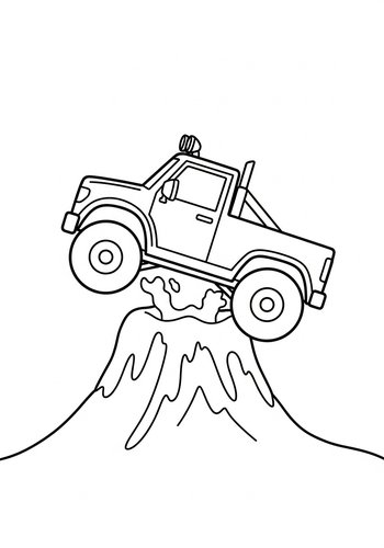 Mountain Adventure Truck Coloring Page